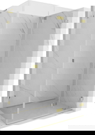 Mexen Lunar-F L sulankstoma dušo kabina dešinė 90 x 70 cm, permatoma, auksinė - 836L-090-070-50-00-P