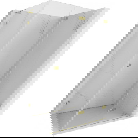 Mexen Lunar-F L dešinysis sulankstomas dušo kabinas, 95 x 80 cm, skaidrus, auksinis - 836L-095-080-50-00-P