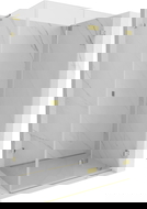 Mexen Lunar-F L dušo kabina sulankstoma dešinė 100 x 80 cm, skaidri, auksinė - 836L-100-080-50-00-P