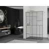 Mexen Kioto dušo sienelė Walk-in 100 x 200 cm, juodas raštas 8 mm, auksinė - 800-100-101-50-78