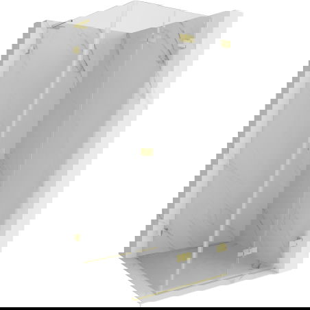 Mexen Lunar-F L dešinė, sulankstoma dušo kabina 70 x 70 cm, skaidri, šlifuoto aukso - 836L-070-070-55-00-P