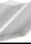 Mexen Lunar-F L sulankstoma dušo kabina dešinė 90 x 70 cm, permatoma, matinio aukso - 836L-090-070-55-00-P