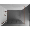 Mexen Kioto dušo siena Walk-in 140 x 200 cm, juodos raštas 8 mm, rožinis auksas - 800-140-101-60-78