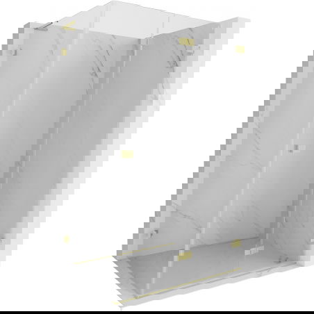 Mexen Lunar-F L Sulankstoma Dušo Kabina Dešinė 90 x 80 cm, Skaidri, Auksinė Šepečiu - 836L-090-080-55-00-P