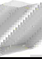 Mexen Lunar-F L sulankstoma dešinė dušo kabina 100 x 80 cm, skaidri, auksinė matinė - 836L-100-080-55-00-P