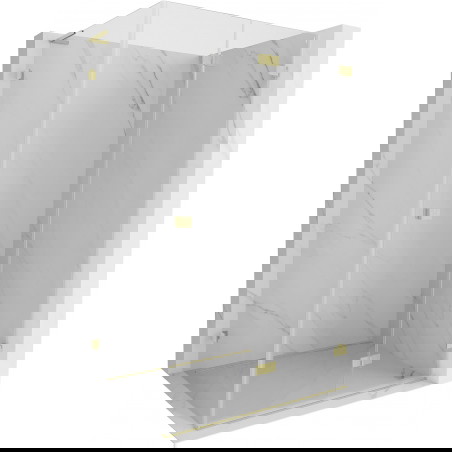 Mexen Lunar-F L sulankstoma dušo kabina dešinė 95 x 90 cm, skaidri, auksinės spalvos šepetys - 836L-095-090-55-00-P