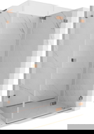 Mexen Lunar-F L sulankstoma dušo kabina dešinė 90 x 70 cm, permatoma, rožinis auksas - 836L-090-070-60-00-P