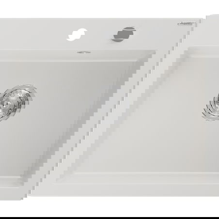 Mexen Elix granitinė kriauklė 1 skyrius 600 x 500 mm, balta, chromuotas sifonas - 6525601005-20