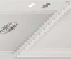 Mexen Elix granitinė kriauklė 1 skyrius 600 x 500 mm, balta, chromuotas sifonas - 6525601005-20