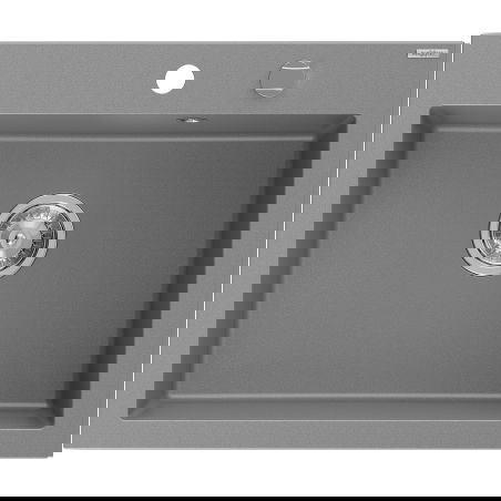 Mexen Elix granitinė vienos kameros plautuvė 600 x 500 mm, pilka, chrominis sifonas - 6525601005-71