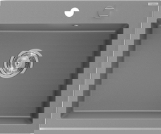 Mexen Elix granitinė vienos kameros plautuvė 600 x 500 mm, pilka, chrominis sifonas - 6525601005-71