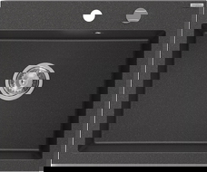 Mexen Elix granitinis plautuvės vienos kameros 600 x 500 mm, juodas dėmėtas, sifonas chromas - 6525601005-76