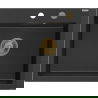 Mexen Elix granitinė vienos angos kriauklė 600 x 500 mm, juoda/sidabrinė metalinė, sifonas auksinis - 6525601005-73-G