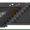 Mexen Elix granitinė vienos kameros virtuvinė plautuvė 600 x 500 mm, juoda su taškeliais, sifonas auksinis - 6525601005-76-G