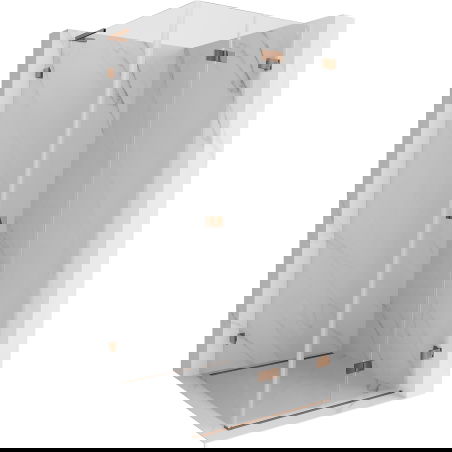 Mexen Lunar-F L sulankiojama dešinė dušo kabina 90 x 90 cm, skaidri, rožinis auksas - 836L-090-090-60-00-P