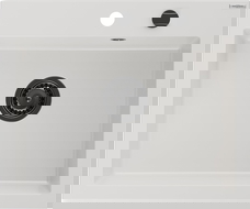 Mexen Elix granito plautuvė 1-ą kamerų 600 x 500 mm, balta, juodas sifonas - 6525601005-20-B