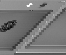 Mexen Elix granitinis kriauklė 1 skyrelis 600 x 500 mm, pilka, juodas sifonas - 6525601005-71-B