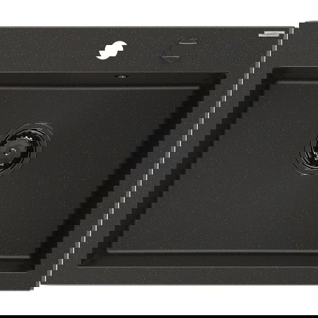 Mexen Elix granitinė vienos kameros kriauklė 600 x 500 mm, juoda/auksinė metalika, juodas sifonas - 6525601005-75-B