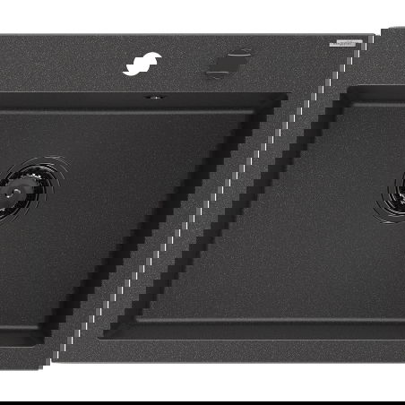 Mexen Elix granitinė vienos komoros plautuvė 600 x 500 mm, juoda dėmėta, juodas sifonas - 6525601005-76-B