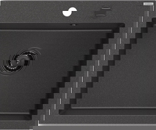 Mexen Elix granitinė vienos komoros plautuvė 600 x 500 mm, juoda dėmėta, juodas sifonas - 6525601005-76-B