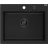 Mexen Elix granito plautuvė 1 kameros 600 x 500 mm, juoda, sifonas juodas - 6525601005-77-B