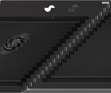 Mexen Elix granito plautuvė 1 kameros 600 x 500 mm, juoda, sifonas juodas - 6525601005-77-B