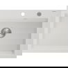 Mexen Elix granitinė vienaaukštė plautuvė 700 x 500 mm, balta, chromuotas sifonas - 6526701005-20