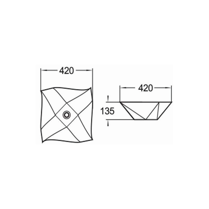 Mexen Elvira praustuvė 42 x 42 cm, balta - 21894200