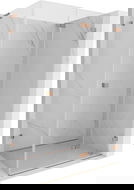 Mexen Lunar-F L dušo kabina, sulankstoma dešinė, 90 x 70 cm, permatoma, šlifuotas varis - 836L-090-070-65-00-P