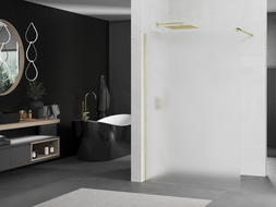 Mexen Kioto dušo sienelė Walk-in 140 x 200 cm, matinė 8 mm, auksinė - 800-140-101-50-30