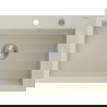 Mexen Elix virtuvės kriauklė 1 skyrius 700 x 500 mm, smėlio spalvos, chromuotas sifonas - 6526701005-69