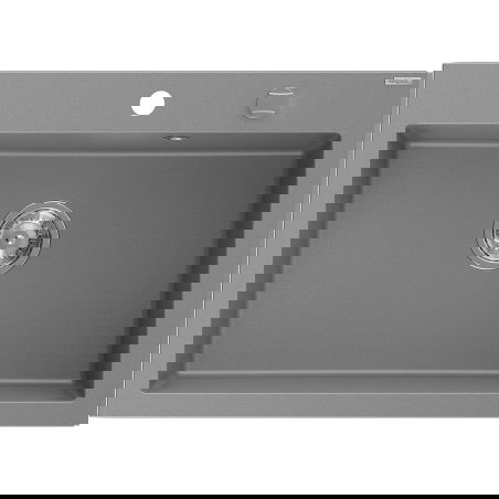 Mexen Elix vienos kameros granitinis kriauklė 700 x 500 mm, pilka, chromuotas sifonas - 6526701005-71