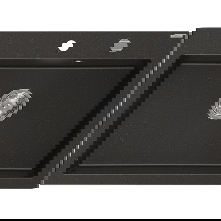 Mexen Elix granitinė vienos kameros kriauklė 700 x 500 mm, juoda/aukso metalikas, chromuotas sifonas - 6526701005-75