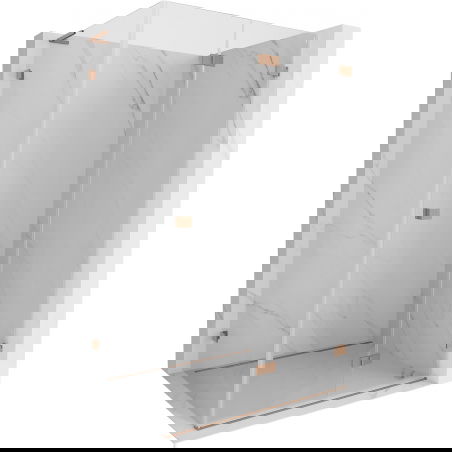 Mexen Lunar-F L sulankstoma dušo kabina dešinė 85 x 80 cm, skaidri, šlifuota varis - 836L-085-080-65-00-P