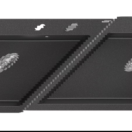 Mexen Elix granitinė kriauklė 1-dalinė 700 x 500 mm, juoda taškuota, chromuotas sifonas - 6526701005-76