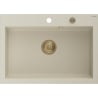 Mexen Elix granito plautuvė su vienu dubeniu 700 x 500 mm, smėlio spalvos, auksinis sifonas - 6526701005-69-G