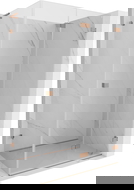 Mexen Lunar-F L sulankstoma dešinė dušo kabina 95 x 90 cm, skaidri, šlifuotas varis - 836L-095-090-65-00-P