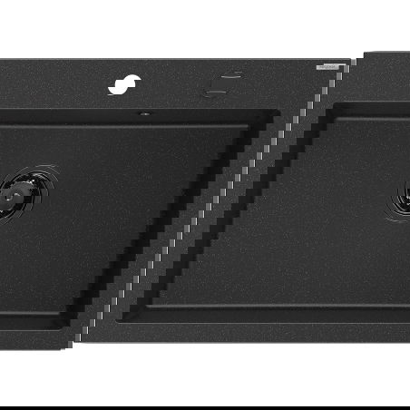 Mexen Elix virtuvinė plautuvė iš granito, 1 skyrius, 700 x 500 mm, juoda/sidabrinė metaliko, juodas sifonas - 6526701005-73-B