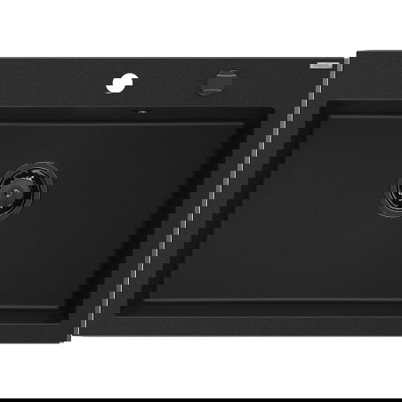 Mexen Elix granito kriauklė 1 skyrius 700 x 500 mm, juoda, juodas sifonas - 6526701005-77-B