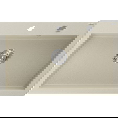 Mexen Elix granitinė virtuvės kriauklė 1 dubuo 800 x 500 mm, smėlio, chromuotas sifonas - 6527801005-69