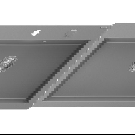 Mexen Elix granitinė vieno dubens plautuvė 800 x 500 mm, pilka, sifonas chromas - 6527801005-71