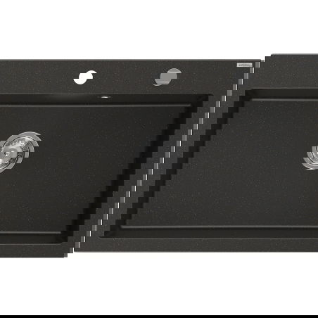 Mexen Elix vienos kameros granito kriauklė 800 x 500 mm, juoda/auksinė metalo, chromas sifonas - 6527801005-75