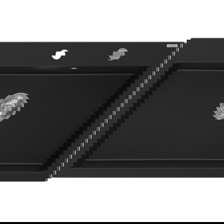 Mexen Elix granito plautuvė su 1 kamera 800 x 500 mm, juoda, chromuotas sifonas - 6527801005-77