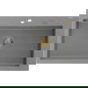 Mexen Elix granitinė virtuvių plautuvė 1-skyrius 800 x 500 mm, pilka, auksinė sifono apdaila - 6527801005-71-G