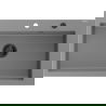 Mexen Elix granito virtuvės kriauklė su viena plautuve 800 x 500 mm, pilka, juodas sifonas - 6527801005-71-B