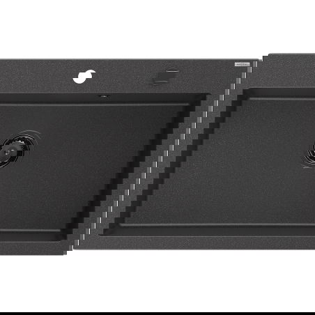 Mexen Elix granitinė plautuvė, 1 skyrius, 800 x 500 mm, juoda taškuota, juodas sifonas - 6527801005-76-B