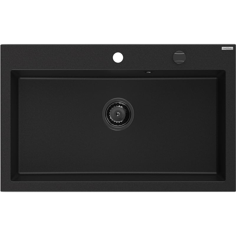 Mexen Elix grindinis plautuvas 1 kamerinis 800 x 500 mm, juodas, juodas sifonas - 6527801005-77-B