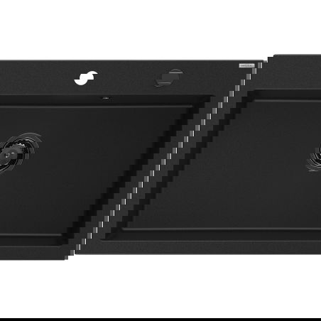 Mexen Elix granitinis vienos kameros plautuvė 800 x 500 mm, juoda, auksinis sifonas - 6527801005-77-B