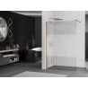 Mexen Kioto dušo siena Walk-in 140 x 200 cm, skaidri/ matinė 8 mm, rožinis auksas - 800-140-101-60-35