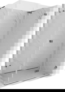 Mexen Lunar-F L sulankstoma dešinė dušo kabina 90 x 70 cm, skaidrus, gun pilkas šukuotas - 836L-090-070-66-00-P